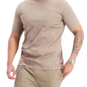 Mercerised T-shirt Taupe