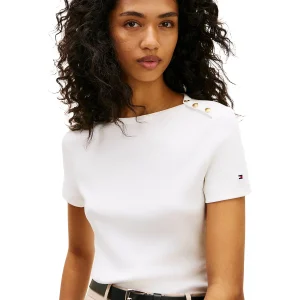 Gold Button Slim T-Shirt