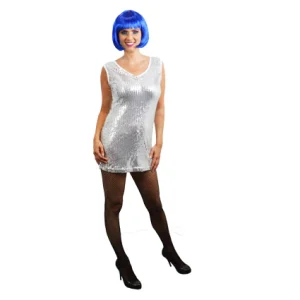 Glitter Pailletten Jurk Zilver