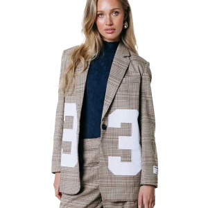 Paris Check Patch Single Breasted Blazer