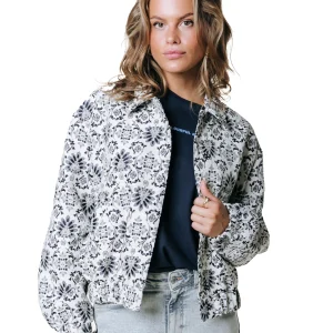 Bente Flower Jacquard Bomberjas