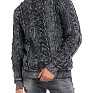 CARLO COLUCCI GEBREIDEN TRUI ZWART GRIJS