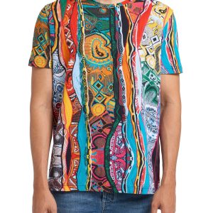 Carlo Colucci T-Shirt Veelkleurig met Allover Print.