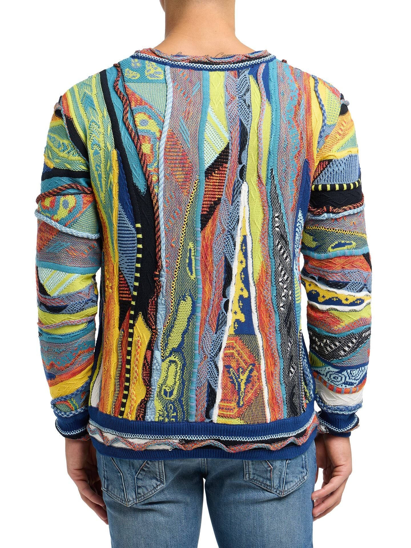 Carlo Colucci RONDE HALS GEBREIDE TRUI Kleurrijk. - Afbeelding 5