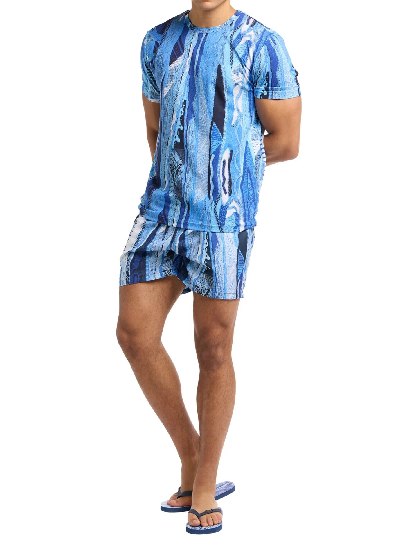 CARLO COLUCCI T-SHIRT MET BREIPRINT BLAUW. - Afbeelding 5