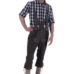 Lederhose lang "Kay" groen / beige