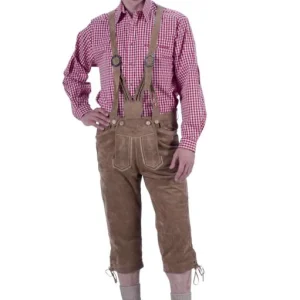 Tiroler broek, lederhose 'Siegfried' 3/4 - bruin