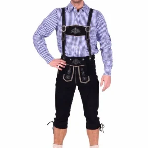 Lederhose Driekwart Zwart