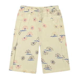 Riffle Amsterdam - Kinder Broek Perry woven muslin aop sunshine