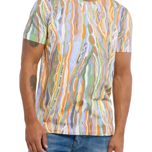 CARLO COLUCCI T-Shirt gebreiden 3D print kleurrijk.