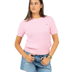 Cable Crewneck Korte Mouwen