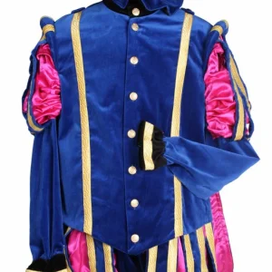 Piet Fluweel Met Cape Malaga Blauw-Roze