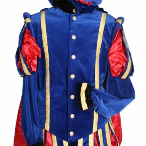 Piet Fluweel Met Cape Malaga Blauw-Rood