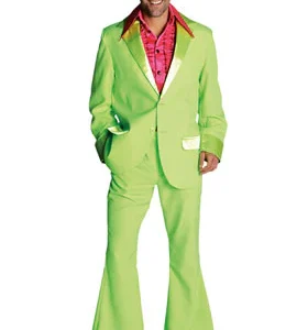 Kostuum 70's fluor-groen