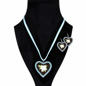 Dirndl Ketting en Oorbellen Turquiose