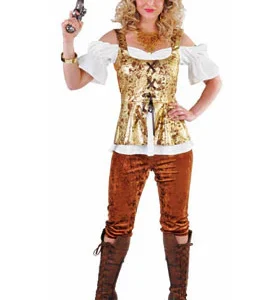 Piratendame Kostuum Goud / Bruin