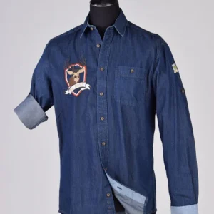 Tiroler Blouse Jeans Donkerblauw Sale