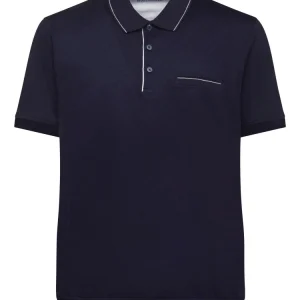 Montechiaro knooppolo met textuur Marine Blauw