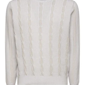 Montechiaro trui met kabelpatroon Beige