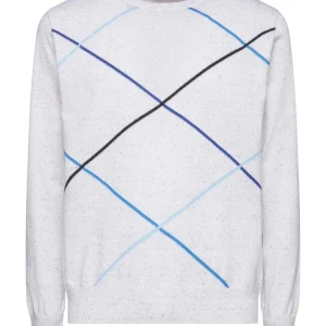 Montechiaro trui met strepen patroon Wit