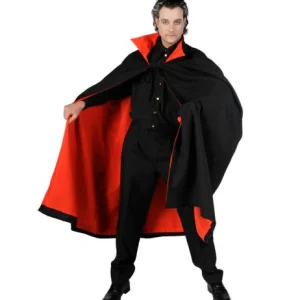 Dracula Cape Luxe Zwart-Rood
