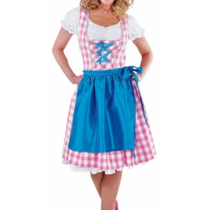 Dirndl 3-dlg Roze-Blauw