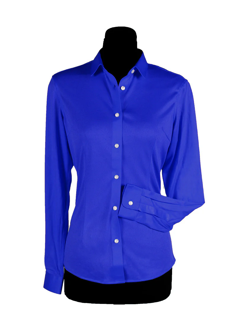 Blauwe Damesblouse Basic - Afbeelding 2