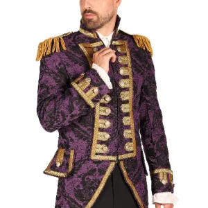 Nelson Brokaat Jas Heren Paars Zwart