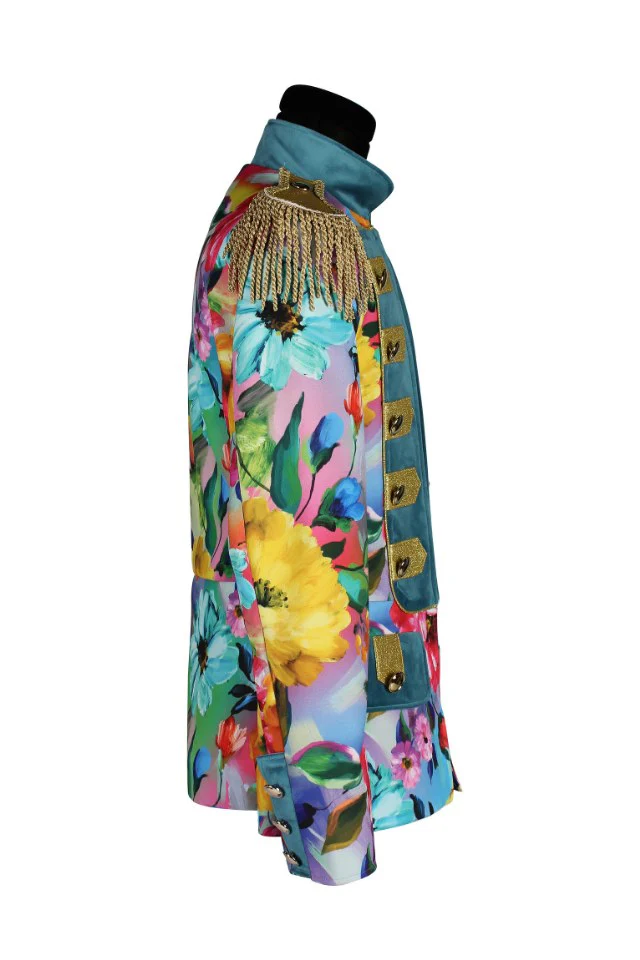 Heren Carnavalsjas Colour King Flower - Afbeelding 5