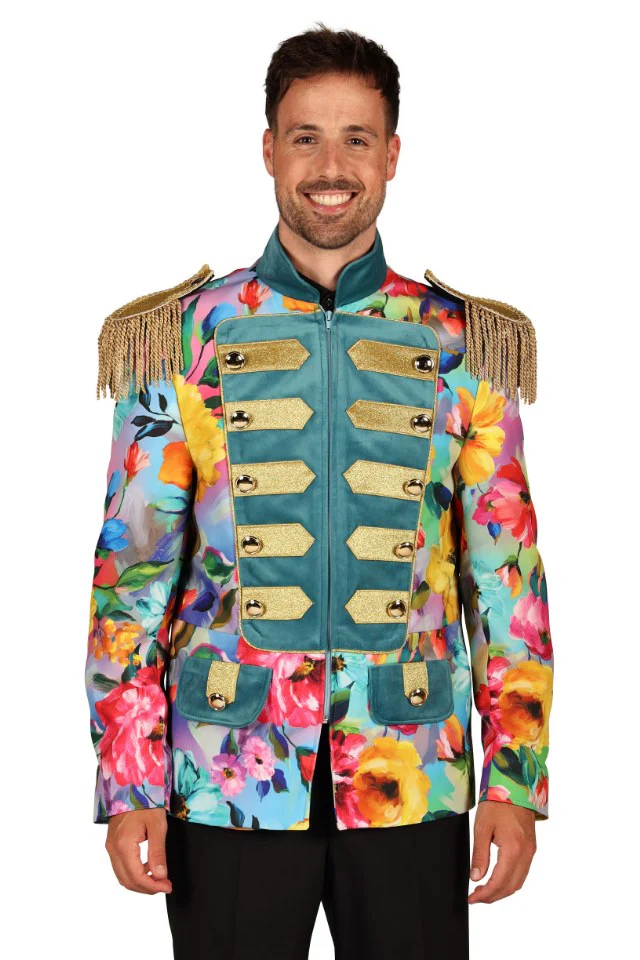 Heren Carnavalsjas Colour King Flower - Afbeelding 3