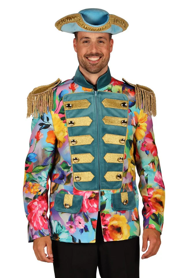 Heren Carnavalsjas Colour King Flower - Afbeelding 7