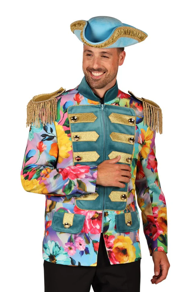 Heren Carnavalsjas Colour King Flower - Afbeelding 8