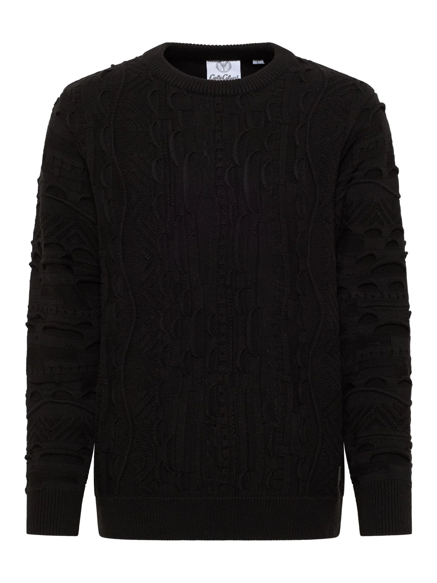 CARLO COLUCCI GEBREIDEN TRUI EFFEN ZWART. - Afbeelding 4
