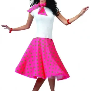 Rock & roll rok en shawl roze-groen