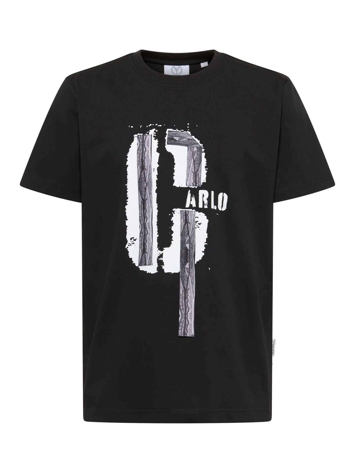 CARLO COLUCCI TAPES T-SHIRT BLACK. - Afbeelding 4