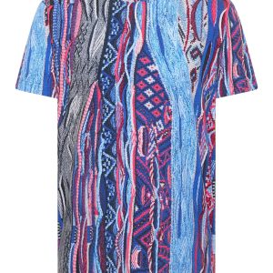 Carlo Colucci T-Shirt met Allover Print Blauw