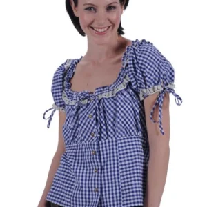 Tiroler geruite damesblouse Steffi, blauw