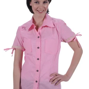 Damesblouse "Gabi" pink-wit