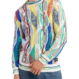 CARLO COLUCCI GEBREIDEN TRUI KLEURRIJK.