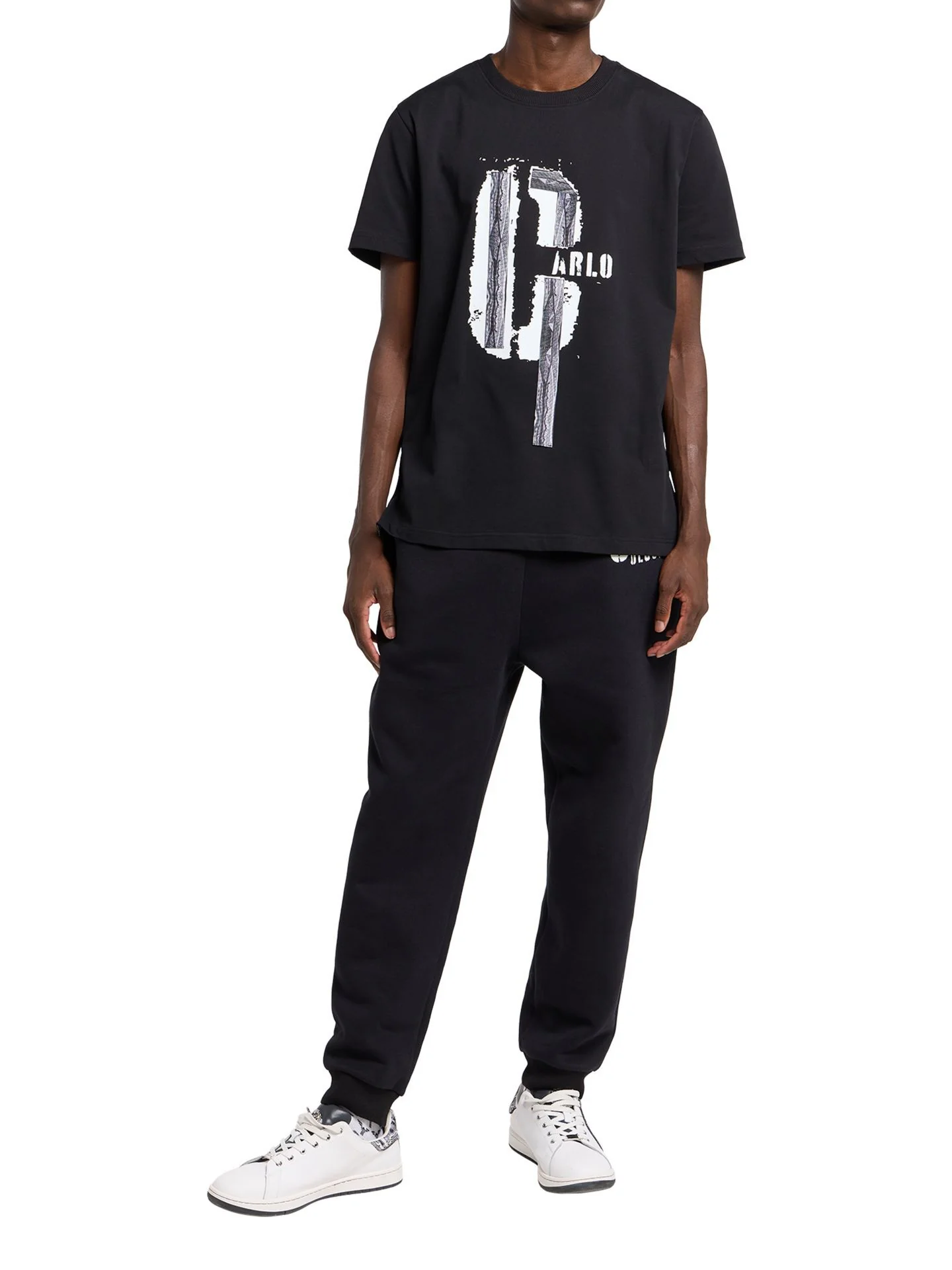 CARLO COLUCCI TAPES T-SHIRT BLACK. - Afbeelding 3