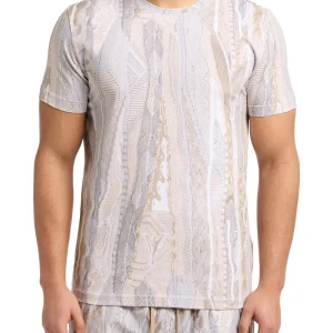 CARLO COLUCCI T-SHIRT MET BREIPRINT BEIGE.