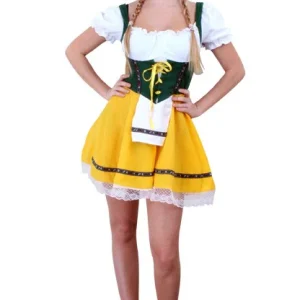 Tiroler jurkje Greetje Geel-Groen voordelig