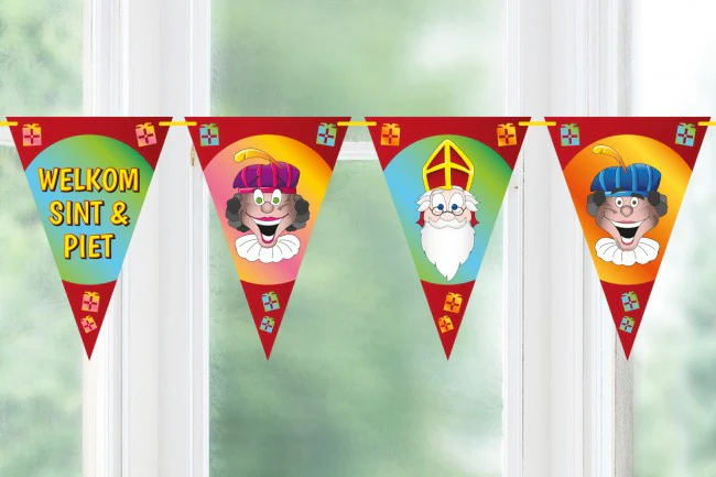 Vlaggenlijn Welkom Sint en Piet Dubbelzijdig 6M - Afbeelding 3