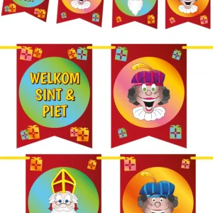 Vaandel Vlaggenlijn Welkom Sint en Piet 6 m