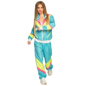 Dames Trainingspak Retro Neon Blauw
