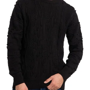 CARLO COLUCCI GEBREIDEN TRUI EFFEN ZWART.