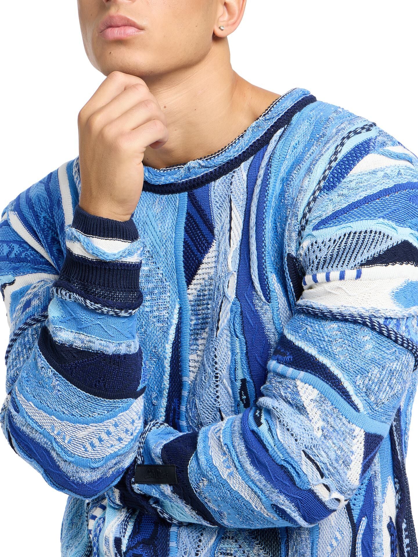 Carlo Colucci Gebreide Trui Blauw Maat-L. - Afbeelding 6