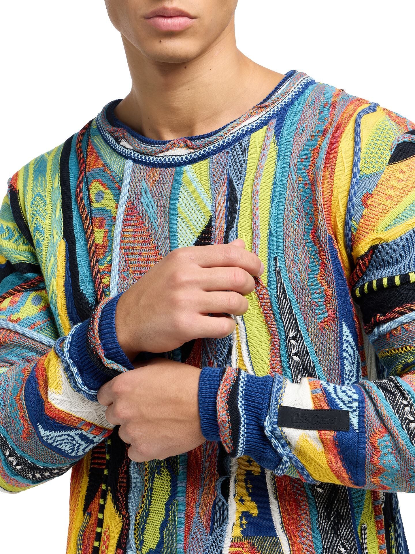 Carlo Colucci RONDE HALS GEBREIDE TRUI Kleurrijk. - Afbeelding 6