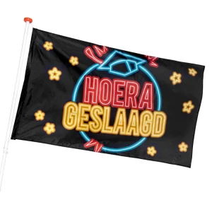 Geslaagd Vlag Neon 150 x 90 cm