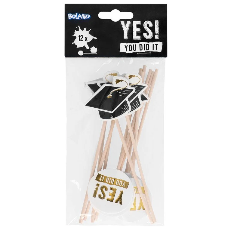 12 Geslaagd Cocktailprikkers | Graduation Cocktail prikkers - Afbeelding 6